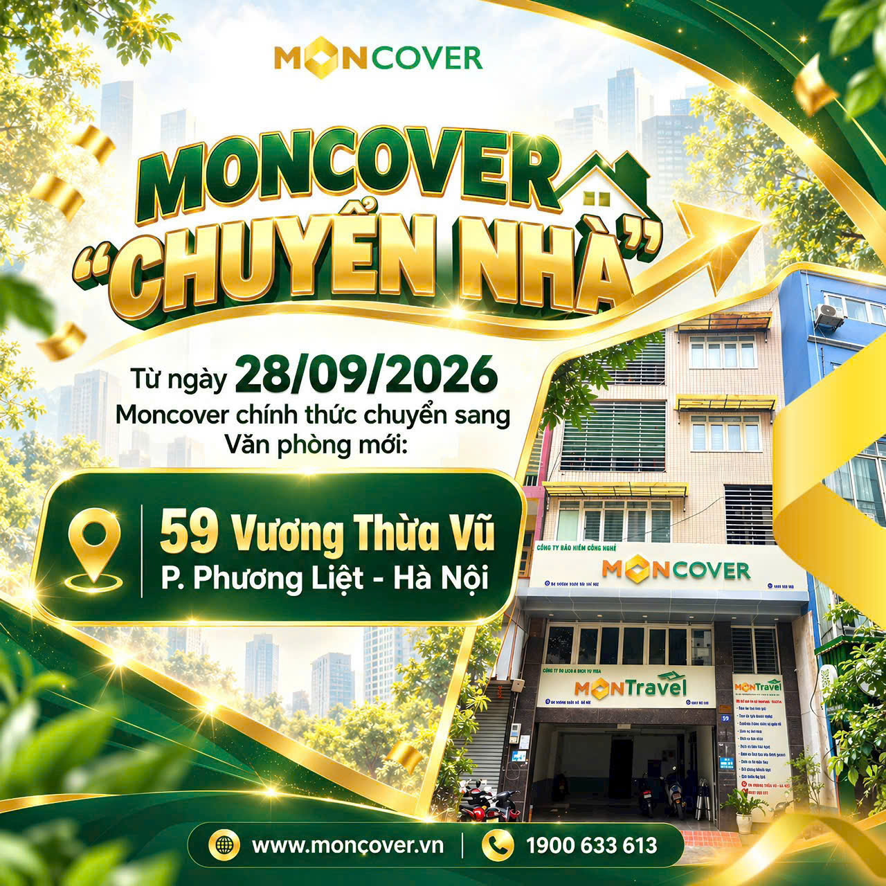 Thông báo chuyển văn phòng Moncover